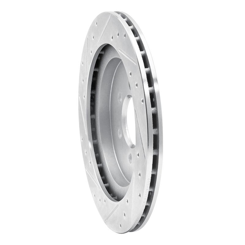 Dodge Viper Brake Rotor (1) - Rear Right - R1 Concepts - Drilled & Slotted - Silver - `92-`02